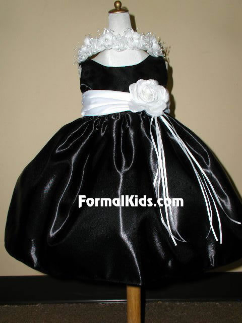 Satin Infant Dress with Sash, C300